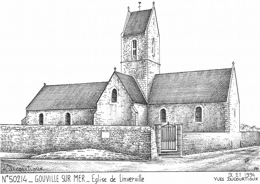 N 50214 - GOUVILLE SUR MER - église de linverville